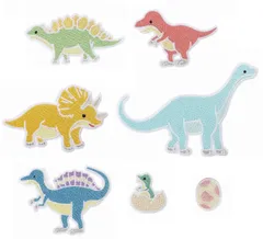 【数量限定】アイロンワッペン 刺繍 7枚セット 男の子 女の子 可愛い 恐竜 キッズ 子供 幼稚園 保育園 ワッペン屋Dongri アップリケ アニマル S0020