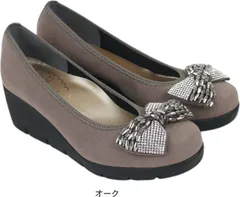 パンプス レディース 痛くない 歩きやすい ヒール 黒 靴 ウエッジ ソール 美脚 厚底 ラウンドトゥ 仕事 コンフォート シューズ ファーストコンタクト nc39657 オーク（） 22.0cm