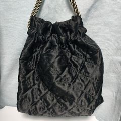 【美品】キルティング 巾着袋 黒