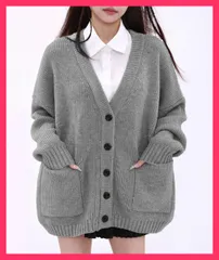 【スタッフおすすめ！】 ニットカーディガン ゆったり アウター 羽織り 大人可愛い/韓国ファッション/着回し 体型カバー 秋冬 ニットトップス ミドル丈 あぜ編 おすすめ おしゃれ　かわいい　人気 77RUNXI-001