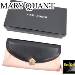 MARY QUANT マリークワント 長財布 ピンク ブラック バイカラー 箱付き