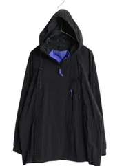 【お得なクーポン配布中!】 80s エディーバウアー ナイロン アノラック フード パーカー ジャケット レディース L メンズ M ヴィンテージ プルオーバー アウトドア 黒