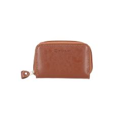 ☆ Brown ☆ Genuine Cowhide Leather Two-Tone Coin Case Coin Case for Men, Leather Coin Purse, Wallet, Mini Wallet, Leather, Cowhide, Easy to Use, Small Item Case, Compact, Round Zipper, Business, Stylish, Simple, for Professionals, Students, Gift