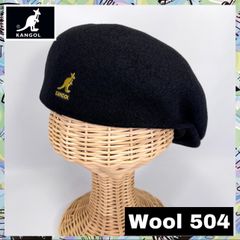 KANGOL　Wool 504　ウール　ハンチング　Black/gold　金刺繍