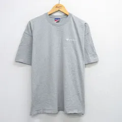 XL/古着 チャンピオン champion 半袖 ビンテージ Tシャツ メンズ 00s ワンポイントロゴ 大きいサイズ コットン クルーネック グレー 霜降り