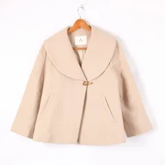 エフデ コート ジャケット ビックカラー アウター 日本製 ウール混 レディース 9サイズ ベージュ ef-de 【中古】