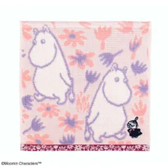 ☆ さんぽ/ピンク ☆ Moomin ムーミン タオルハンカチ タオルハンカチ キャラクター ムーミン タオル ハンカチ ウォッシュタオル ウォッシュ ハンドタオル かわいい リバティプリント Moomin ブルー ピンク レッド グレー パープル