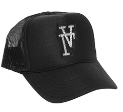 KRHYME DESIGN MESH CAP "FLIP LA 2 -SWAROVSKI CUSTOM-"ブラック/ブラック/クリア