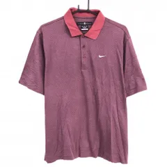 ナイキ 半袖ポロシャツ ボルドー 総柄  メンズ M ゴルフウェア NIKE