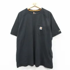 XL/古着 カーハート 半袖 ブランド Tシャツ メンズ ワンポイントロゴ 胸ポケット付き ラグラン 黒 ブラック 25aug26 中古