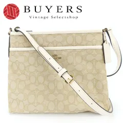 【中古】 コーチ ショルダーバッグ F29960 シグネチャー キャンバス レザー ベージュ アイボリー ゴールド金具 斜め掛け カジュアル レディース 女性 COACH