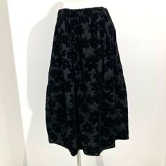 RK-S012 コムデギャルソン コムデギャルソン COMME des GARCONS COMME des GARCONS 綿別珍フロッキープリントスカート 黒 Sサイズ 2023年S/S