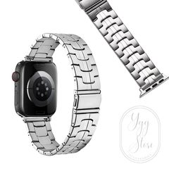 アップルウォッチ バックル式 ステンレス バンド ベルト マット ツヤなし 40mm 41mm 42mm 44mm 45mm 46mm 49mm 銀 シルバー メンズ レディース ビジネス フォーマル カジュアル 交換 互換 Apple Watch