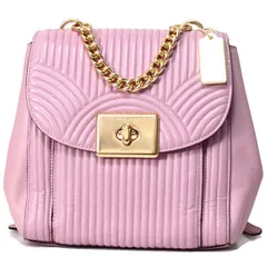 コーチ バッグ COACH カーフレザー アート デコ キルティング キャシディ ターンロック リュックサック バックパック ピンク 80822