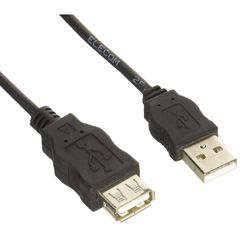 エレコム USBケーブル 延長 USB2.0 (USB A オス to USB A メス) RoHS指令準拠 3m ブラック USB-ECOEA30 0
