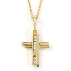 ハリーウィンストン HARRY WINSTON ネックレス トラフィック クロス チャーム CMDYRECRTRF チェーン付き 15ポイント ダイヤモンド 0.09ct K18YG 【中古】のサムネイル