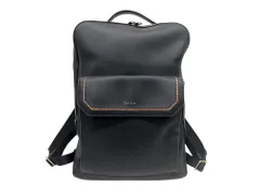 Paul Smith (ポールスミス) ストライプインセット スクエアリュック レザー デイパック マルチストライプ リュック ブラック×マルチカラー ウィメンズ/028