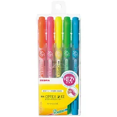 【 新品 未開封 】 ゼブラ 蛍光オプテックス２－ＥＺ ５色セット WKT11-5C 未使用 送料無料
