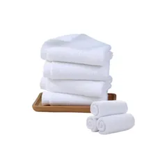 【IPPON】ハンドタオル 高級おしぼり 綿100％ 業務用 厚手 コットン 瞬間吸水 柔らかな肌触り 耐久性 ウォッシュタオル お手拭きタオル ふきん 無地 ホワイト 30×30 約50g No.120(10枚セット) 0