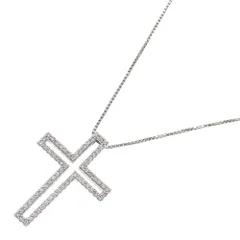 ダイヤモンド ネックレス クロスモチーフ D1.13ct