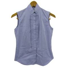 ナラカミーチェ ブラウス シャツ トップス ノースリーブ フリル レディース Ⅰサイズ ブルー NARACAMICIE 【中古】