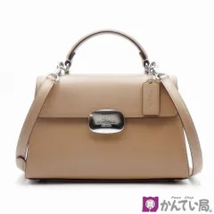 COACH エライザ、トップハンドル シグネチャーキャンバス ベージュ・ホワイト Coach エライザ トップ ハンドル・シグネチャー キャンバス