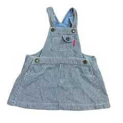 ミキハウス　ジャンパースカート　Mサイズ　80-90cm ストライプ　キッズ　ワンピース