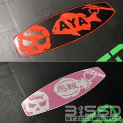 スカルタイプバケットマウス用おさかな型名前ステッカー2枚！魚種50種類！送料込！のサムネイル