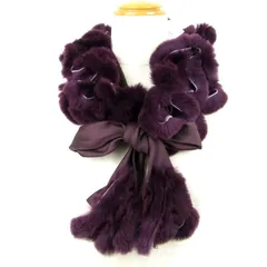 222 レッキス シルク マフラー 未使用 若干キズ有 ブランド レディース パープル muffler 【中古】