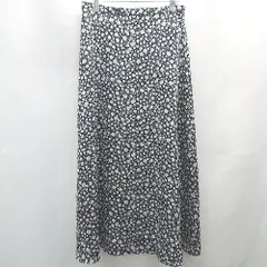 ◇ ⊂ ナチュラルビューティーベーシック 20代以上向け ロング フレア 花柄スカート サイズM ブラック系 レディース E  【1507080004182】