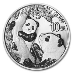 1994年 中国パンダ銀貨 10元 1オンス 純銀 - メルカリ