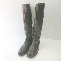 ■ LE TALON ル タロン サイドジップ シンプル ロング丈 ブーツ サイズM ブラウン レディース E  【1404240022584】