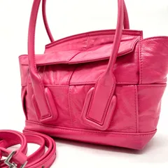 【希少】 BOTTEGA VENETA ボッテガヴェネタ 2way ショルダーバッグ トートバッグ ミニザアルコ マキシ イントレチャートロゴ型押し シルバー金具  肩掛け 斜め掛け レザー レディース ピンク 桃色