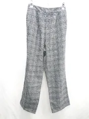 ◇ ⊇ SM2 blue サマンサ モスモスブルー ウエストゴム チェック柄 テーパードパンツ サイズF グレー レディース E  【1412090024894】