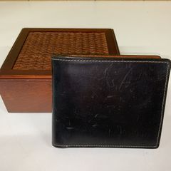 大峽製鞄 名刺入れ ブラック✕レッド /サンタクローチェ・リザーブ