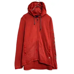 champion ロゴスウェット パーカー チャンピオン L オレンジ フルジップ 袖プリント 古着卸 アメリカ仕入 a612-7835