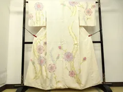 D769 藤娘きぬたや　総絞り　訪問着　正絹　着物　袷　しつけ糸付き未使用極美品 藤娘きぬたや 総絞り 訪問着