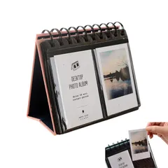 Sunny Glow チェキ アルバム チェキ帳 チェキケース チェキファイル カードアルバム 卓上 ミニ スタンドアルバム instax mini (ピンク) 