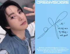 【中古】コレクションカード(男性) NCT DREAM/ロンジュン(Renjun)/裏面青・印刷サイン・メッセージ入り/CD「DREAMSCAPE」(Vertical Flip Ver.)封入フォトカード