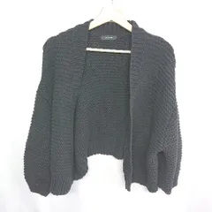 ◇ JEANASIS ジーナシス 長袖 ニットカーディガン サイズF ブラック レディース E  【1407180001121】