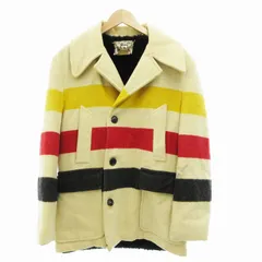 ウールリッチ WOOLRICH ステンカラーコート ジャケット ボーダー ウール 42 L ベージュ /JSのサムネイル