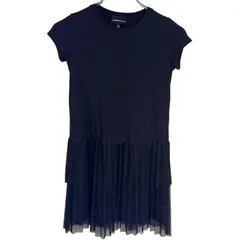 B052 EMPORIO ARMANI EA エンポリオ アルマーニ ワンピース プリーツ ネイビー シンプル キッズ ガールズ 10A 142