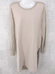 ◇ LAUTREAMONT ロートレアモン サイドスリット 切替 ニット 長袖 膝丈 ワンピース サイズ40 ブラウン レディース  【1002800346189】