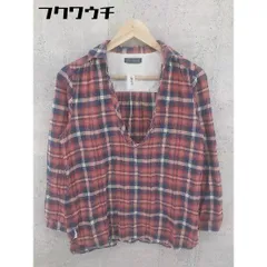 ◇ ◎ URBAN RESEARCH アーバンリサーチ チェック 長袖 フランネルシャツ サイズFREE レッド ネイビー ベージュ レディース 【中古】 【1101260005947】