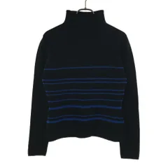 Calvin klein カルバンクライン ウールブレンド ボーダー 長袖 セーター S ブラック ニット レディース 古着
