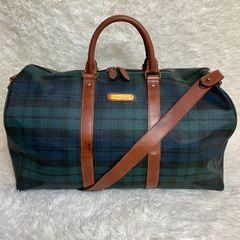 美品 ラルフローレン ボストンバッグ 2WAY レザー チェック グリーン POLO RALPH LAUREN ラルフローレン 2WAY ボストンバッグ