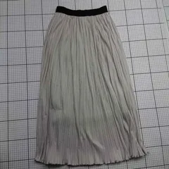 ◇ Θ GLOBAL WORK グローバルワーク シンプル系 ロング丈 ギャザー スカート サイズM グレー系 レディース E  【1509100030683】