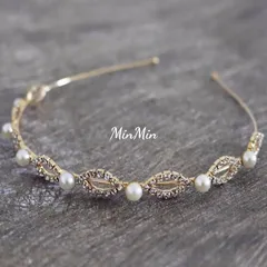 No.10 ゴールド♡キッズカチューシャ　発表会　結婚式　キッズドレス