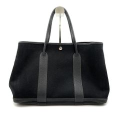 【極美品】✨期間限定特大セール✨HERMES　エルメス　ガーデンパーティー　PM　I刻印　36　キャンバス　ブラック　黒　トートバッグ　ハンドバッグ