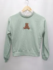 ◇ repipi armario レピピアルマリオ フリル 刺<!-利用不可文字-!> 長袖 トレーナー スウェット サイズS グリーン系 レディース P  【1406180056360】